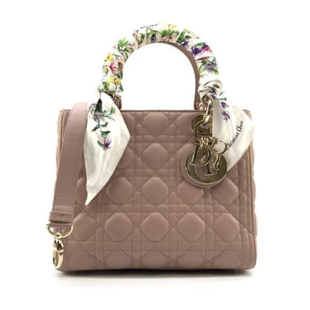 Dior Lady Dior Medium Lambskin Leather Handbag Shoulder Bag Pink